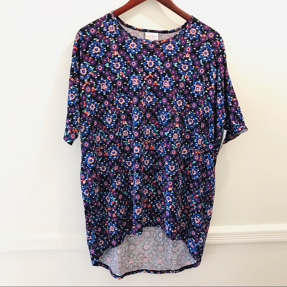 NWT Lularoe Irma Tunic Top small purple black tunic tee shirt